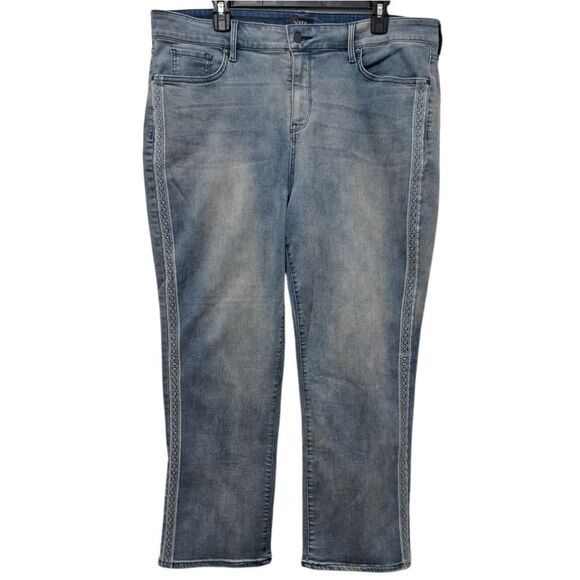 NYDJ Marilyn Straight Woven Side Trim Liftxtuck Technology Light Wash Blue Sz 18 - Picture 3 of 15